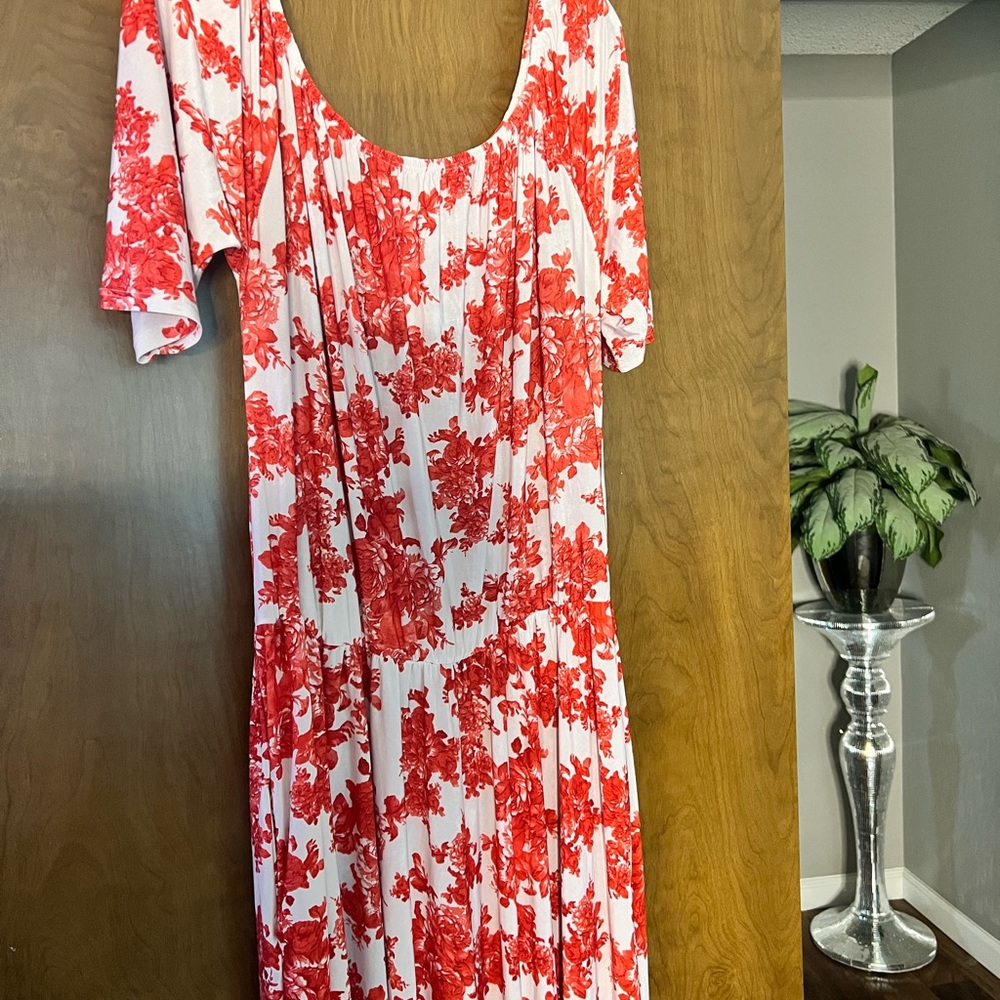 Rebdolls Red and White Puff Sleeve Sundress